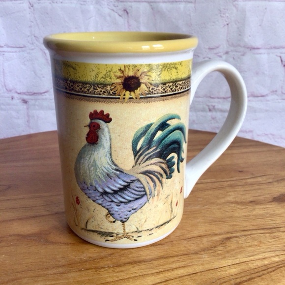 Gibson Morning’s Call Yellow Rooster Ceramic Mug - Picture 1 of 6